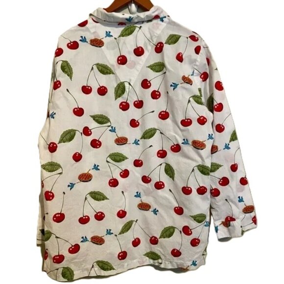 NICK & NORA - Sleepwear Shirt - Cherry Pie & BlueBirds - XXL - Picture 2 of 5